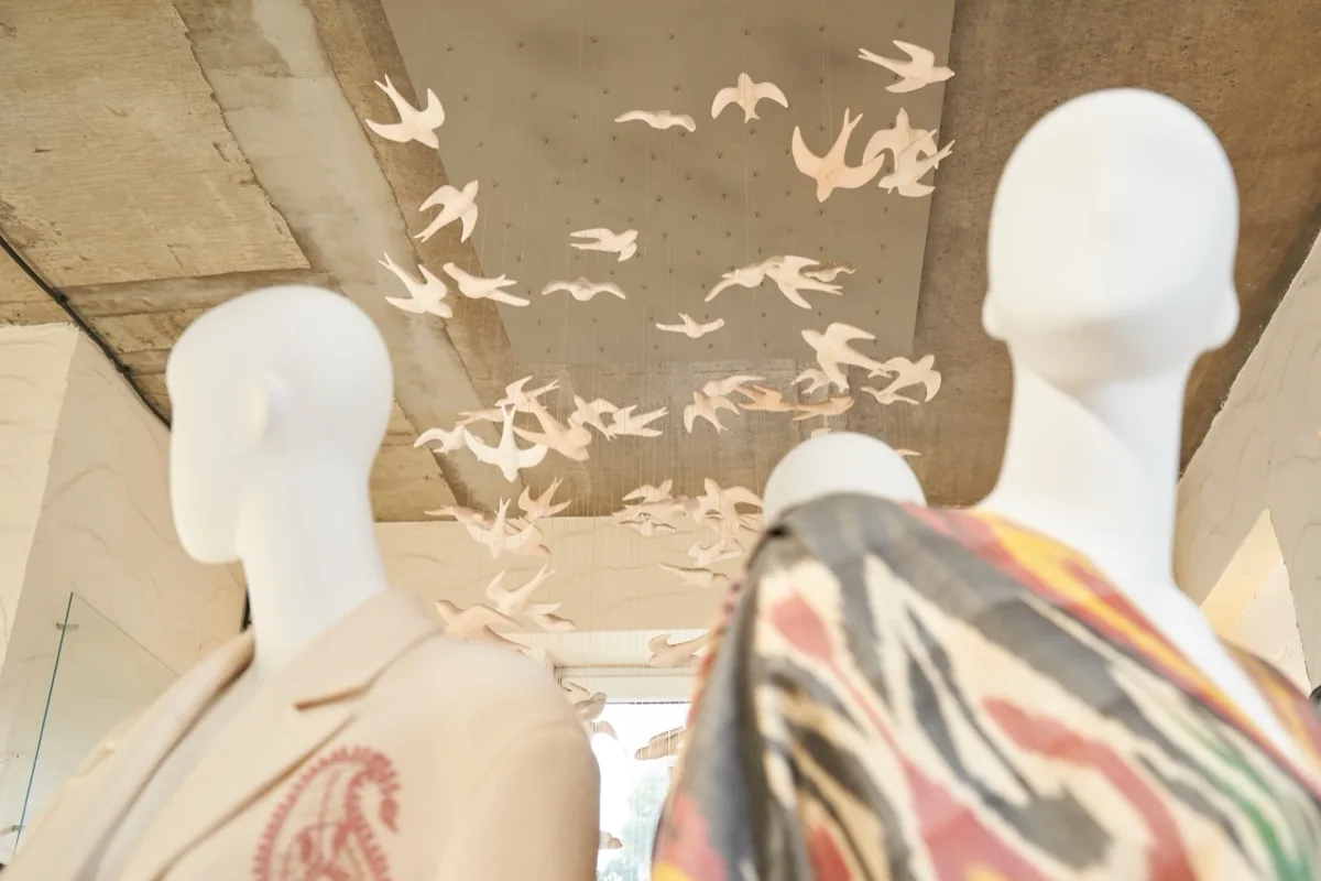Signature suspended swallows over the Tashkent store
